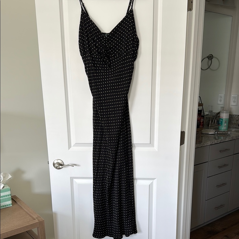 Wild Fable Black and White Spaghetti Strap Midi Dress